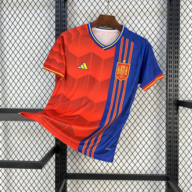 CAMISOLA DA SELEÇÃO DA ESPANHA 25/26 AZUL E VERMELHO