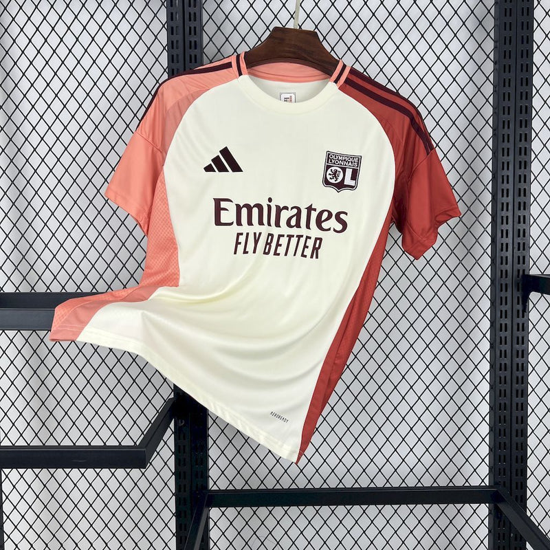 CAMISOLA DO LYON 25/26 BEGE E VERMELHO
